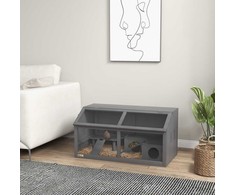 Aosom Žiurkėno narvas 84x45x44 cm pilka mediena