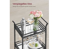 Songmics Vasagle Serviravimo vežimėlis su ratukais juodas