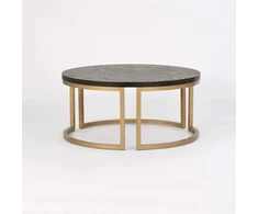 Apvalus kavos staliukas Seville, 90 cm, juoda