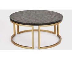 Apvalus kavos staliukas Seville, 90 cm, juoda