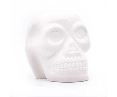 Arbatinės žvakutės lempa, Candle Brothers Skull, 12x12x12.5 cm, balta, keramika