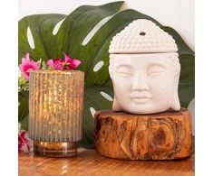Aromatinė lempa, Candle Brothers Buddha, 16x12.5x13 cm, balta, keramika