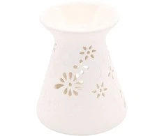 Aromatinė vaško lempa su arbatine žvake, Candle Brothers, 10.5x10x10 cm, balta, keramika