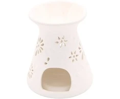 Aromatinė vaško lempa su arbatine žvake, Candle Brothers, 10.5x10x10 cm, balta, keramika