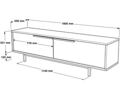 TV staliukas Asir Lentyna, On1-Su, 160x45.1x35.5 cm, Balta.