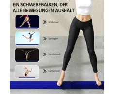 SPORTNOW 236 cm sulankstomoji balansavimo lenta, nešiojamoji gimnastikos lenta, neslystanti balansavimo lenta, gimnastikos ir balansavimo lenta iki 80 kg, skirta vaikams nuo 3 metų, vidaus ir lauko, mėlyna