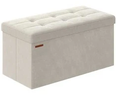 Songmics Velvetinis suoliukas su daiktadėže 38 x 76 x 38 cm