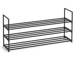 Songmics 3 lygių metalinė batų lentyna 30 x 116 x 55 cm, sukraunama viena ant kitos
