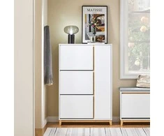Batai spintelė, SoBuy FSR189-WN, 80x34x122 cm, Balta