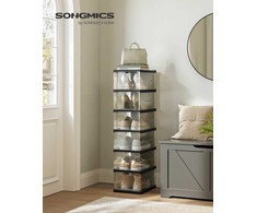 Songmics Batų spintelė, 35,5x25,5x105 cm, Skaidri