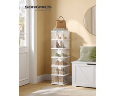 Songmics Batų spintelė, 35.5x25.5x105 cm, Skaidri