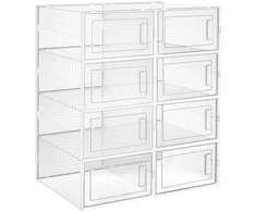 Songmics Batų dėžė, 33.3x23x14 cm, skaidri balta