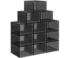 Songmics Batelės dėžutė, 27x34.5x19 cm, Juoda Skaidri