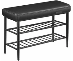 Songmics Batų suolelis EKHO 30x80x50 cm, juodas