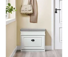 Batų laikymo suoliukas, SoBuy FSR82-K-WG, 61x24x51 cm, smėlio baltumo