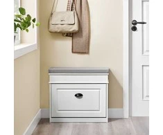 Batų laikymo suoliukas, SoBuy FSR82-K-WG, 61x24x51 cm, smėlio baltumo
