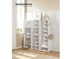 Songmics 12 skyrių batų lentyna, pagaminta iš plieninio rėmo