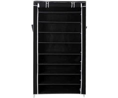 Songmics Batų stovas su dangčiu 88 cm, juodas