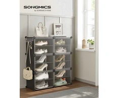 Songmics Avalynės lentyna su 6 skyriais, juoda