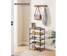 Songmics Batų lentyna, 4 lentynos, juoda, 42,5 × 30 × 71,5 cm