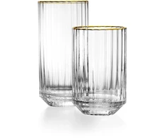 Bazaar Aukštas stiklinis taurė The Golden Sip 6,7x6,7x14 cm auksinė, perdirbtas stiklas