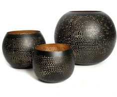 Bazaar Dekoratyvinis rutulys, 10x10x12 cm, juodai auksinis, žalvaris