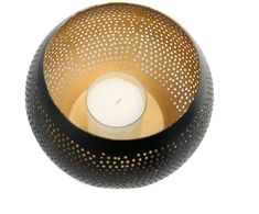 Bazaar Dekoratyvinis rutulys, The Pierced Ball, 12x12x15 cm, juodai auksinis, žalvaris