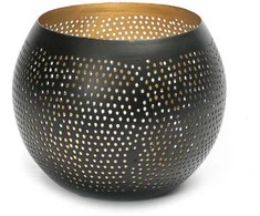 Bazaar Dekoratyvinis rutulys, The Pierced Ball, 12x12x15 cm, juodai auksinis, žalvaris