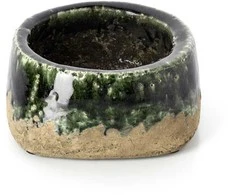 Bazaar Dubens formos vazonas 16.5x16.5x8 cm žalias akmens keramika