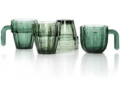 Bazaar Gėrimų stiklinės, 12.1x12.1x7.9 cm, Žalios, Perdirbtas stiklas