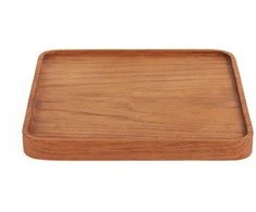 Bazaar Kvadratinė lėkštė 15x15x2 cm natūrali tikmedžio mediena