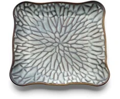Bazaar Kvadratinė lėkštė, 24x25.5x2 cm, pilkai ruda, keramika