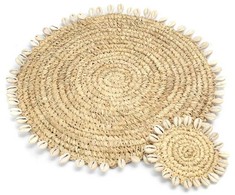Bazaar Lėkštė lėkštutė, Raffia kriaušė, 0,38x0,38 m, Natūrali