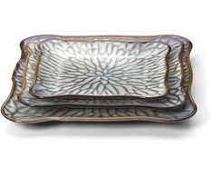 Bazaar Lėkštė, The Lotus Ice Square, 28.5x30x2.2 cm, pilkai ruda, keramika