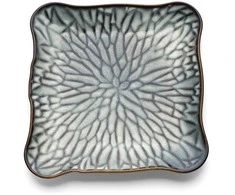 Bazaar Lėkštė, The Lotus Ice Square, 28.5x30x2.2 cm, pilkai ruda, keramika