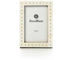Bazaar Nuotraukų rėmelis 17,3x12,3x1,3 cm kreminis, buivolo kaulas