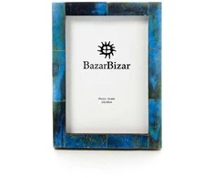Bazaar Nuotraukų rėmelis, The Azure Patchwork Frame, 20x15x1.3 cm, turkio spalvos