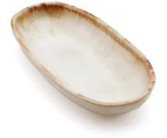 Bazaar Ovalinė lėkštė, 7x16x3 cm, balta, akmens keramika