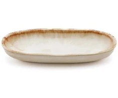 Bazaar Ovalinė lėkštė, 7x16x3 cm, balta, akmens keramika
