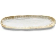 Bazaar Ovalus padėklas, 40.8x2.2x11.5 cm, balta, keramika