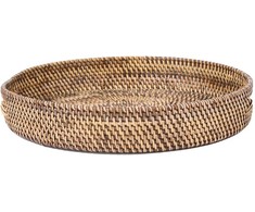Bazaar Padėklas, 41x41x7 cm, Ruda, Rotangas