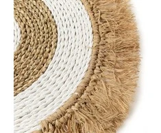 Bazaar Padėklas, jūros žolės rafija, 0,45x0,45 m, Balta