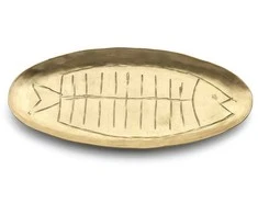 Bazaar Padėklas, The Dishy Fishy, 12x25x1 cm, auksinis, žalvaris