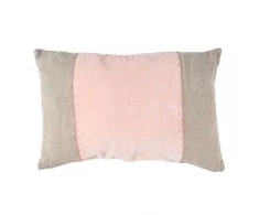 Bazaar Pagalvėlės užvalkalas 30x50 cm rožinis lininis veliūras