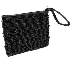 Bazaar Piniginė, juoda su karoliukais, 0,1x0,14x0,02 m, juoda