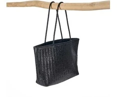 Bazaar Pirkinių krepšys, 13x48x63 cm, juoda, oda