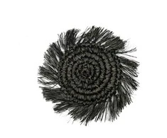 Bazaar Poilsis, Fringe Raffia, 10x10x1 cm, Juoda