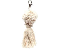 Bazaar Raktų pakabukas, Pompom, 0,04x0,04x0,15 m, Balta