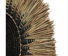 Bazaar Sienų dekoras, Rafijos Makrame, 0,6x0,6x0,03 m, Juoda Natūrali