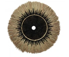 Bazaar Sienų dekoras, Rafijos Makrame, 0,6x0,6x0,03 m, Juoda Natūrali